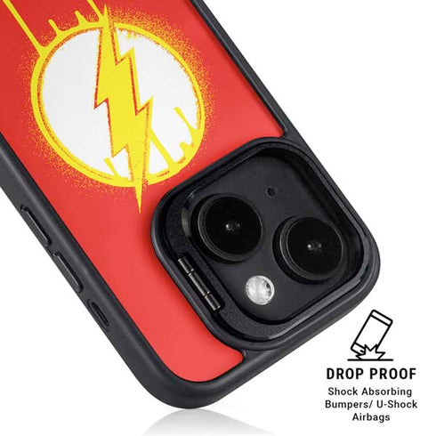 DC Comics The Flash Emblem Drip iPhone 14 Kickstand Case